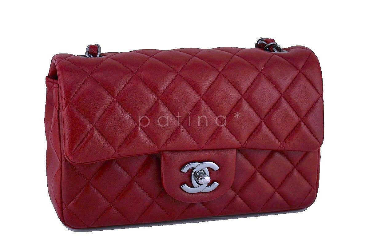 Chanel Red Classic Quilted Rectangular Mini 2.55 Flap Bag
