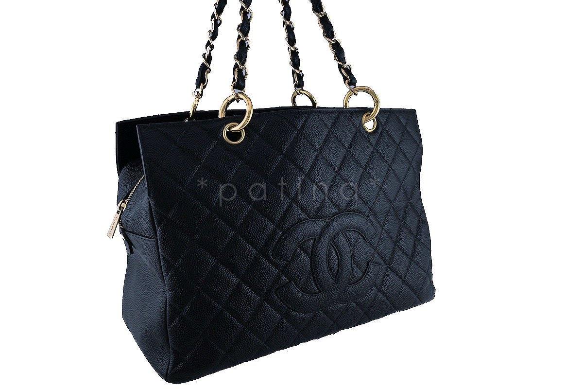 Chanel Black Caviar Classic Grand Shopper Tote GST Shopping Bag
