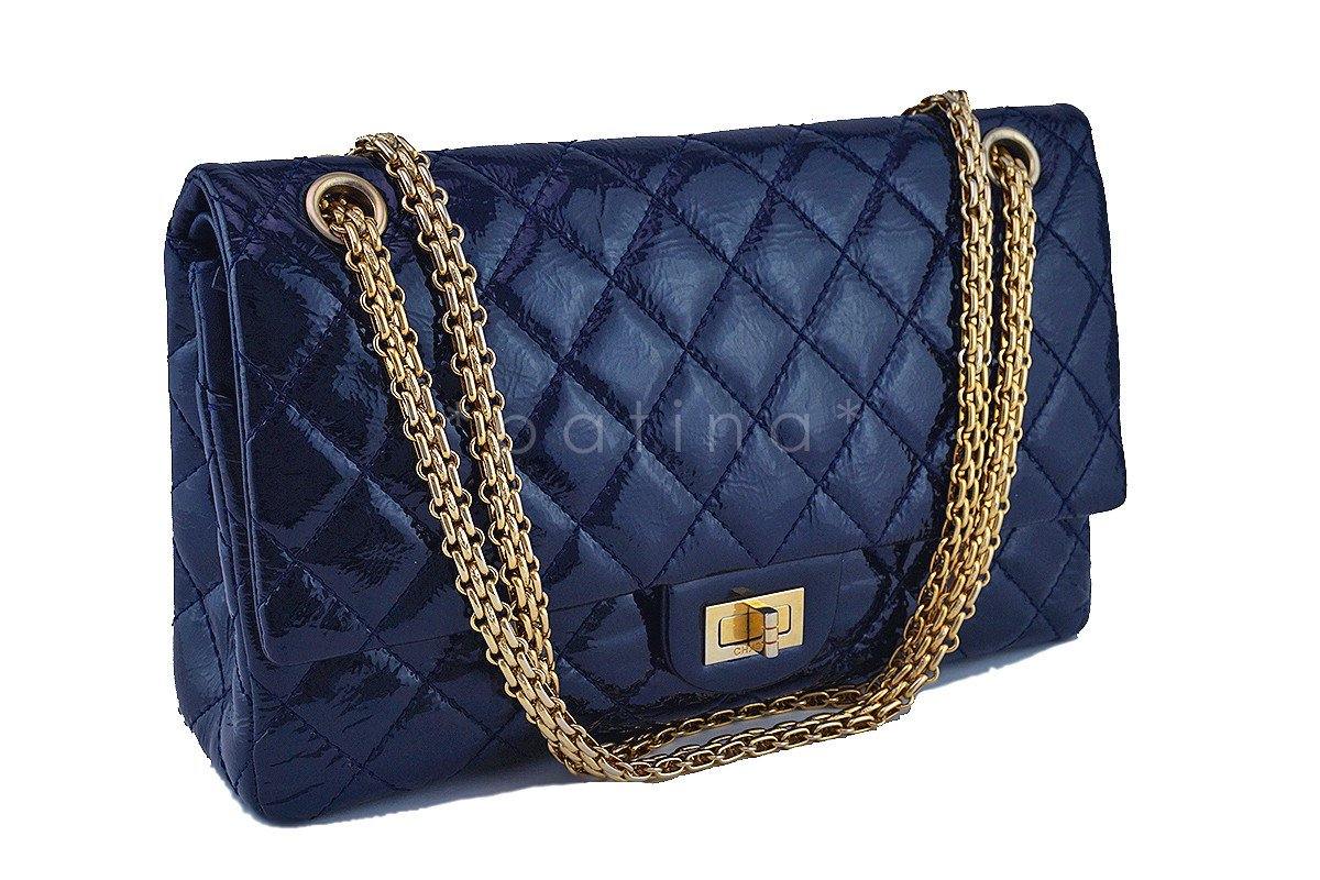 Chanel Navy Blue Patent 226 Reissue Classic 2.55 Double Flap Bag