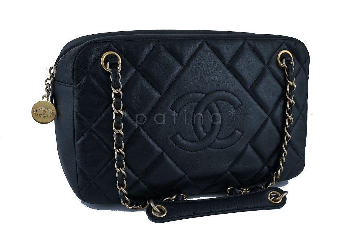 Chanel Black Classic Quilted Camera Case Bag