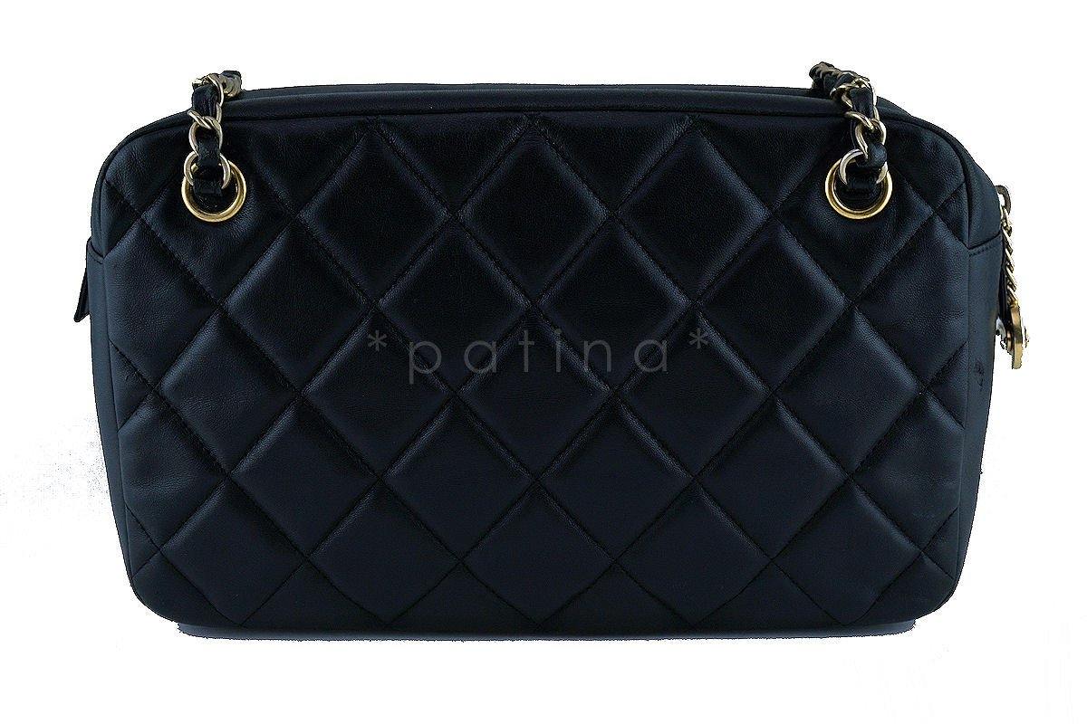 Chanel Black Classic Quilted Camera Case Bag