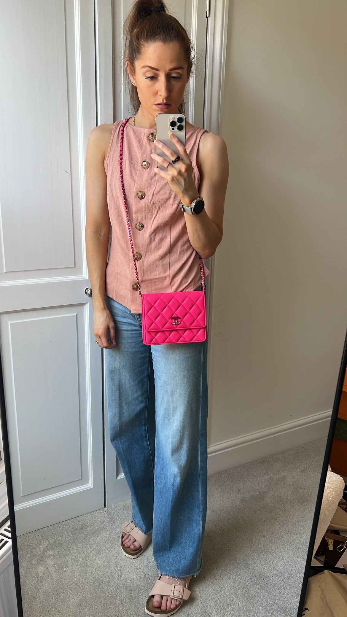 Chanel Quilted Bright Pink Chain Clutch (RRP £3320)