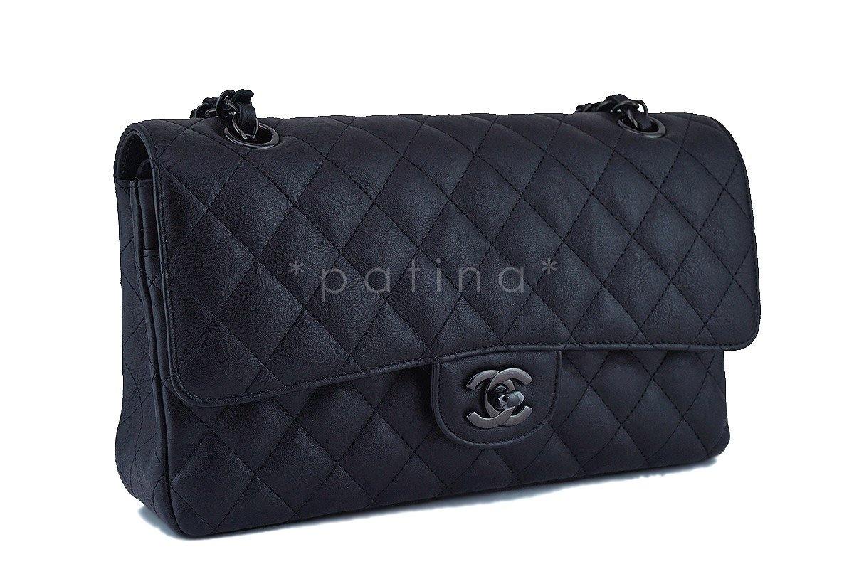 NIB 17S Chanel So Black Medium Classic 2.55 Double Flap Bag