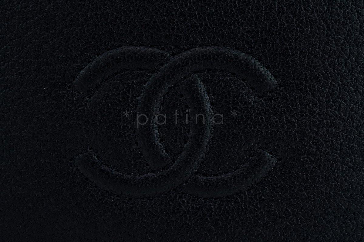 Chanel Black Logo Slim Card Holder Case Wallet Bag