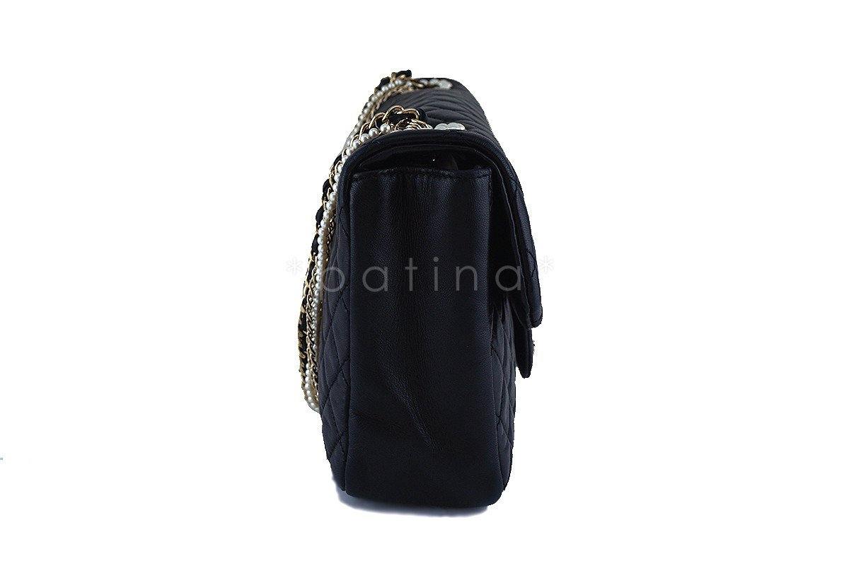 Chanel Black Rare Westminster Pearl Classic Quilted Flap Bag