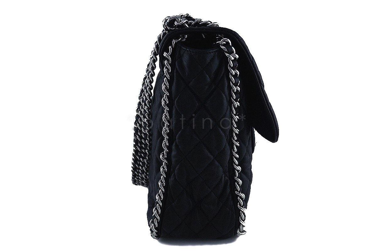 Chanel Black Chain Around Maxi Luxe Flap Bag