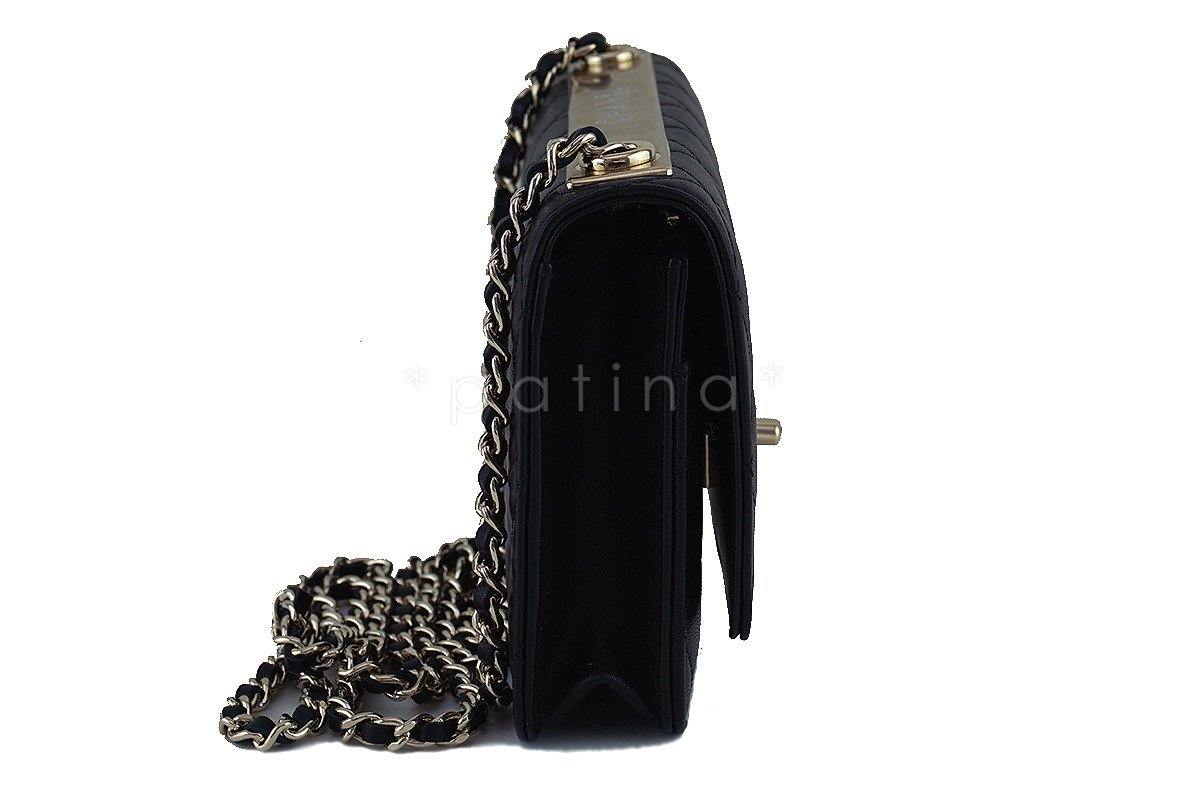 NWT 17A Chanel Black Trendy CC Classic Wallet on Chain WOC Flap Bag