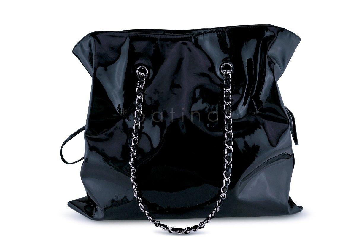Chanel Black Patent Strass Crystals Bon Bons Tote Bag