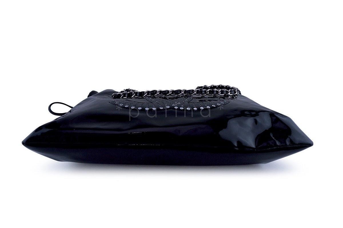 Chanel Black Patent Strass Crystals Bon Bons Tote Bag