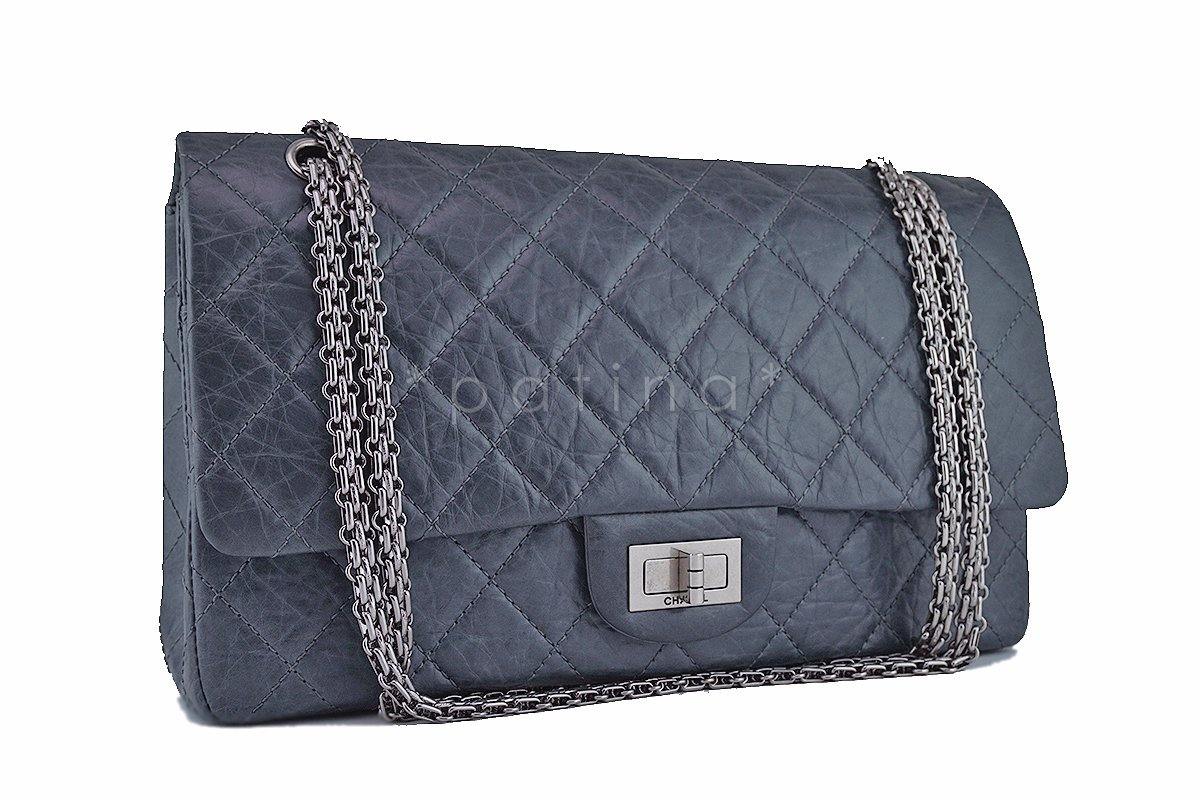 Chanel Gray 227 Reissue 2.55 Jumbo Classic Double Flap Bag