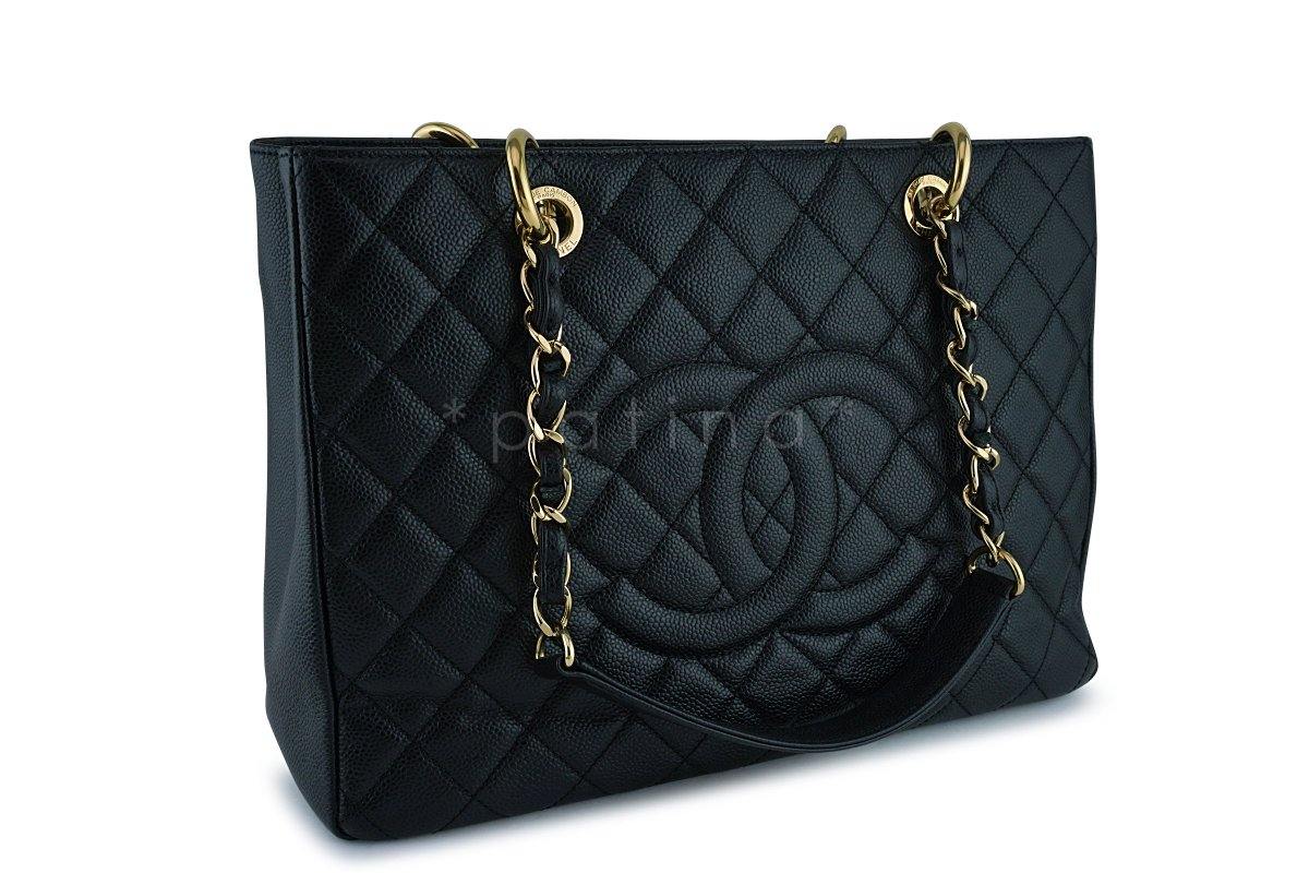 Chanel Black Caviar Classic Grand Shopper Tote GST Shopping Bag GHW