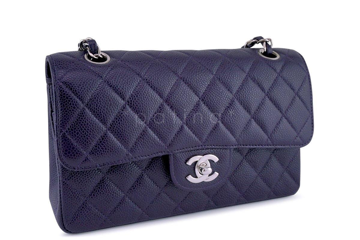 Chanel Raisin Purple Caviar Small Classic 2.55 Double Flap Bag SHW