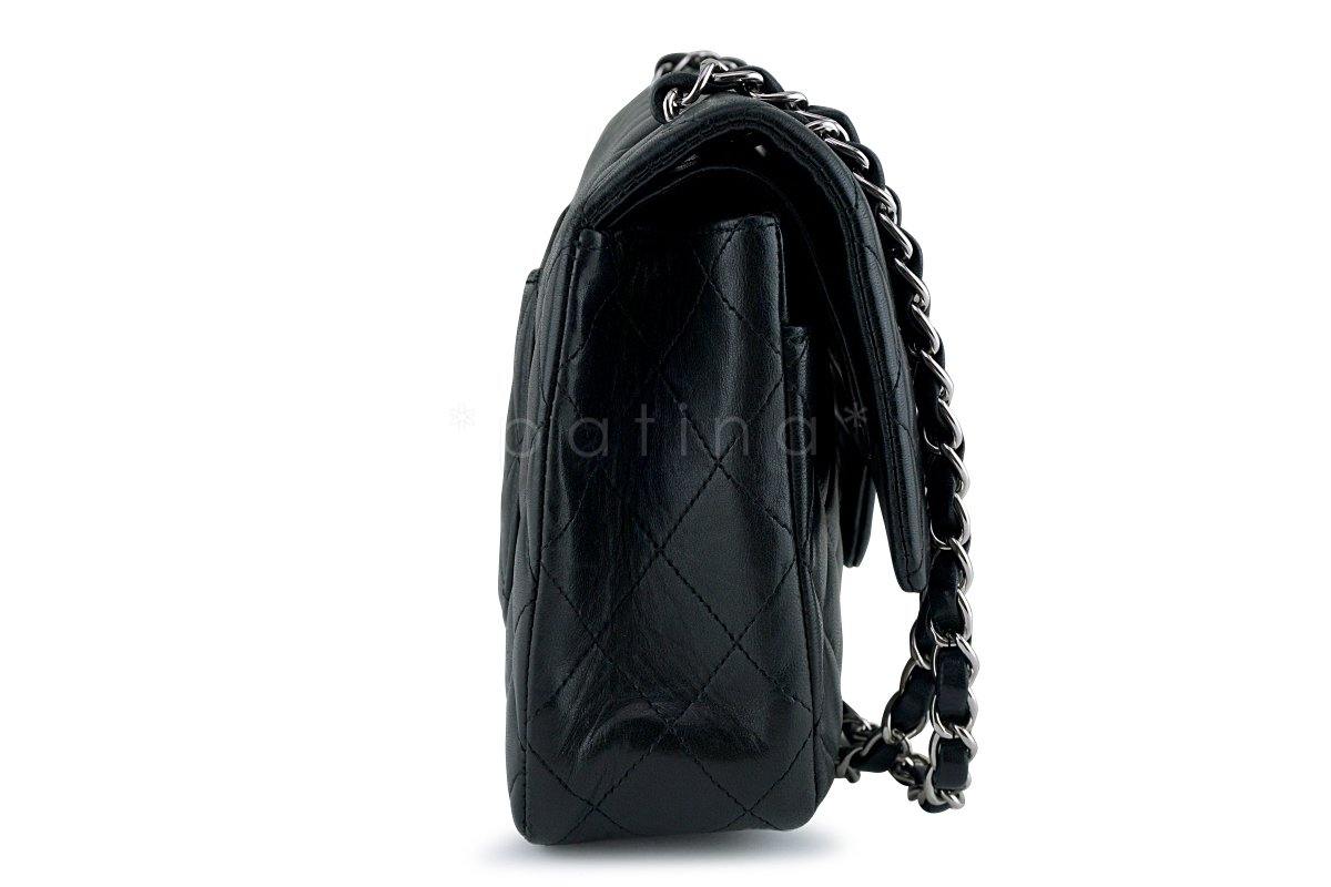 Chanel Black Lambskin Medium Classic 2.55 Double Flap Bag SHW