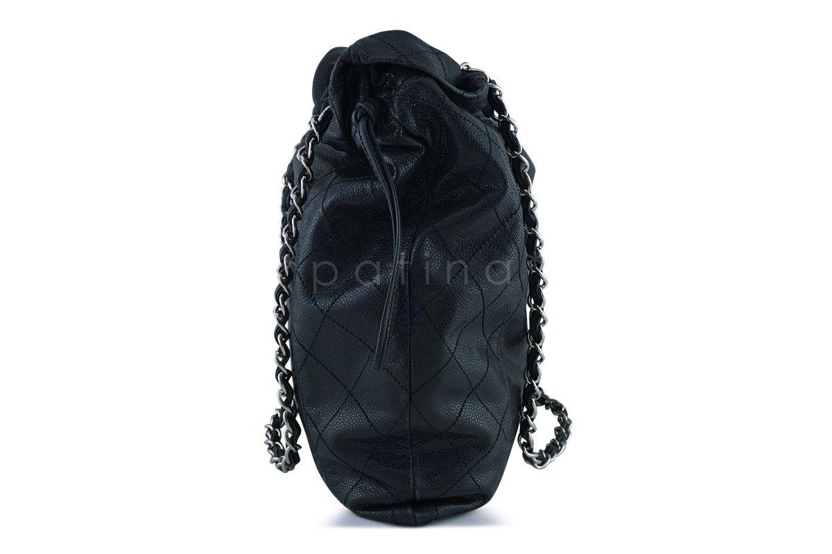 Chanel Black Soft Caviar Large Logo Tote Bag SHW