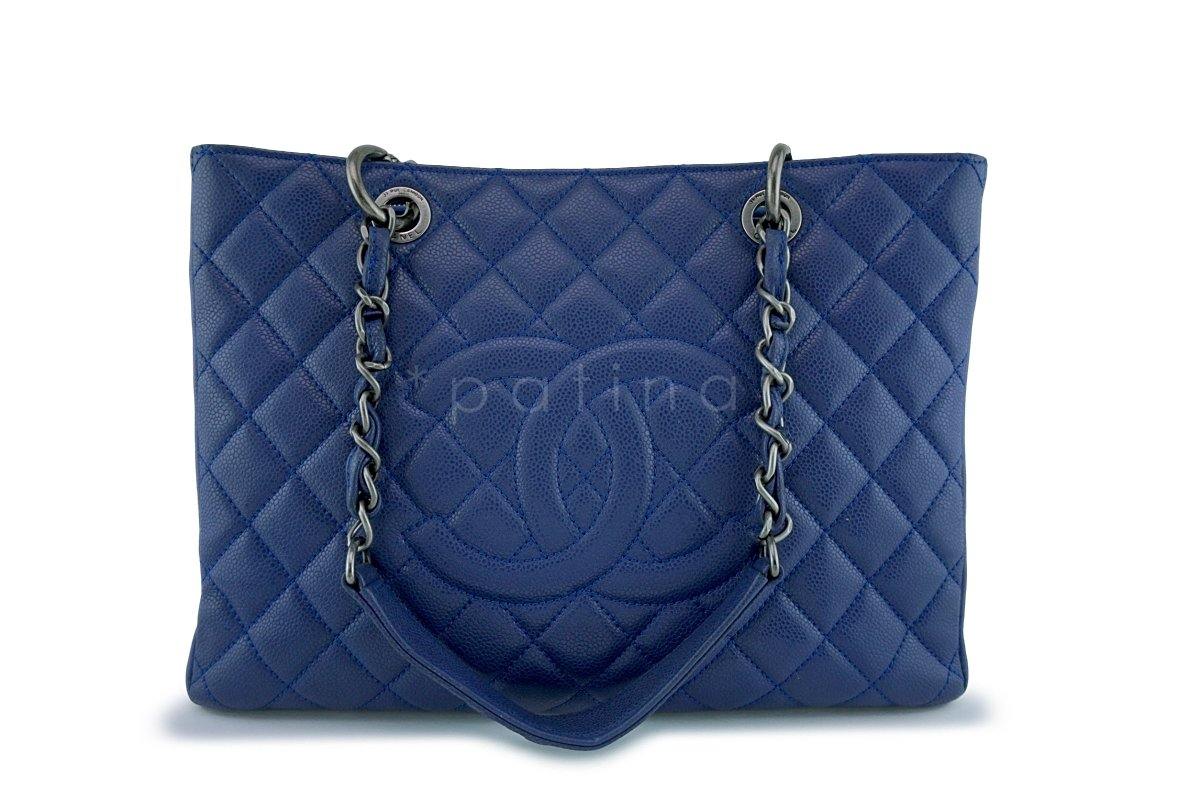 Chanel Blue Caviar Classic Grand Shopper Tote GST Shopping Bag