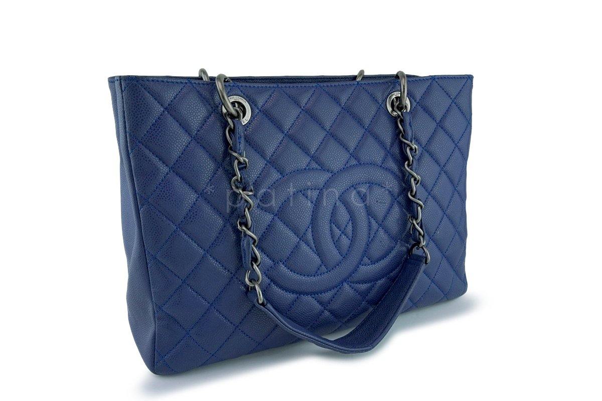 Chanel Blue Caviar Classic Grand Shopper Tote GST Shopping Bag
