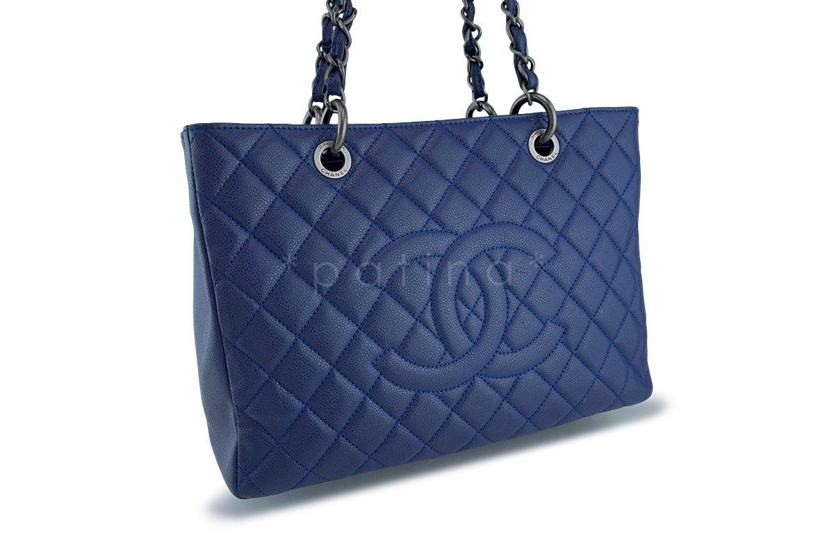 Chanel Blue Caviar Classic Grand Shopper Tote GST Shopping Bag