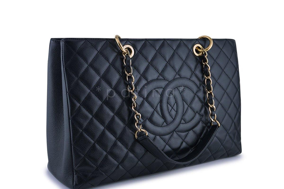 Chanel Black XL Large Classic Grand Shopper Tote GST Bag