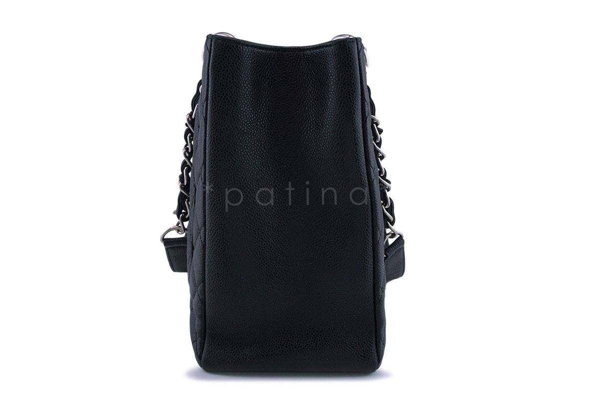 Chanel Black Caviar Classic Grand Shopper Tote GST Shopping Bag SHW