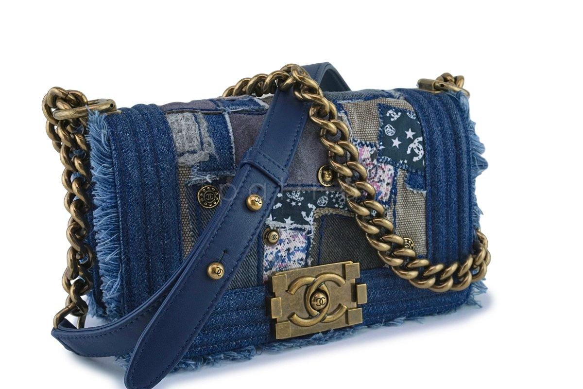 Chanel Denim Patchwork Small Boy Classic Flap Bag