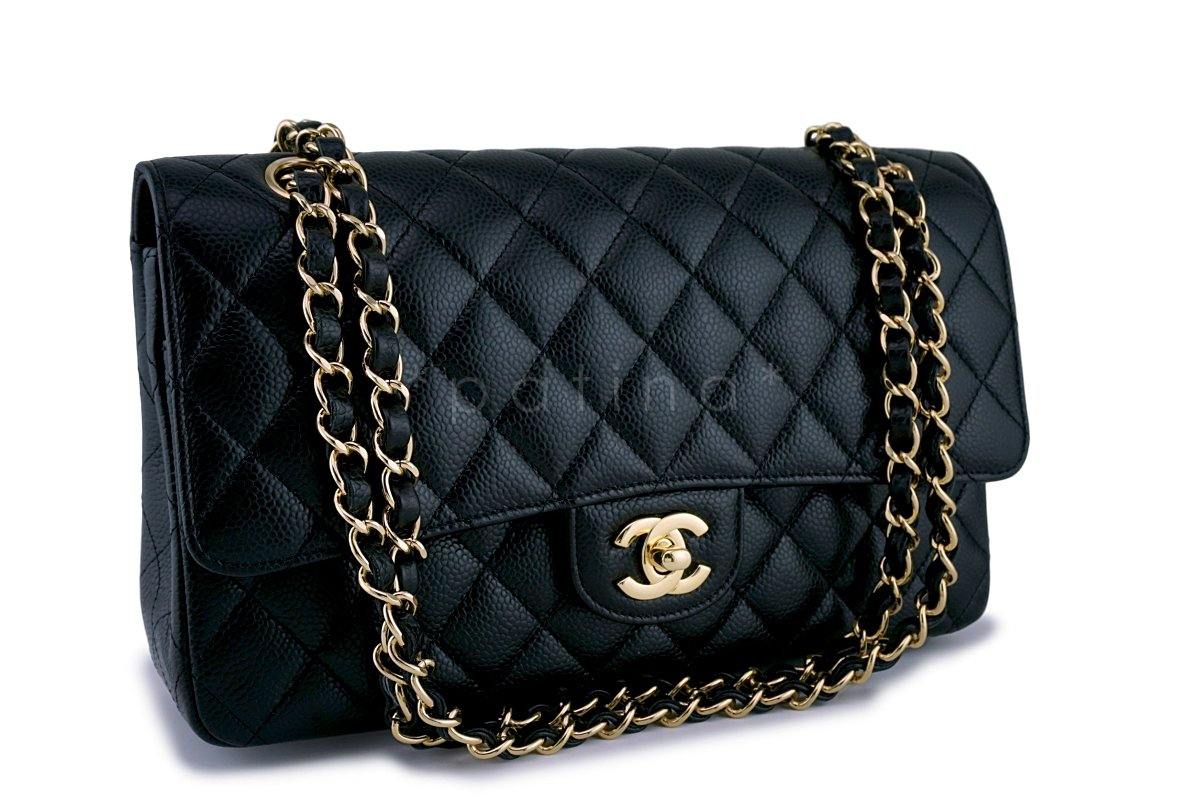 Chanel Black Caviar Medium Classic Double Flap Bag GHW