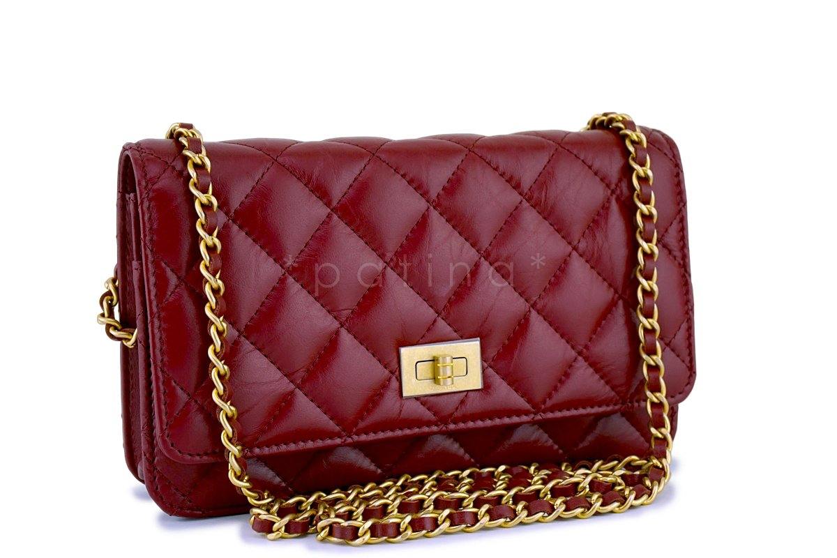 NIB 18P Chanel Red Classic Reissue WOC Wallet on Chain Bag