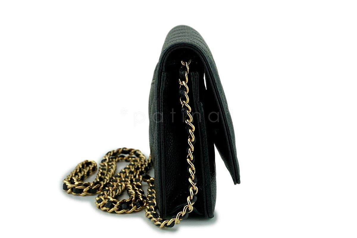 New Chanel Black Caviar Classic Wallet on Chain WOC Flap Bag GHW