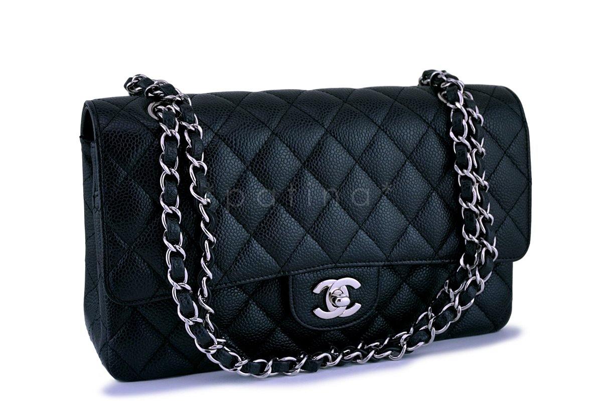 Chanel Black Caviar Medium Classic Double Flap Bag SHW