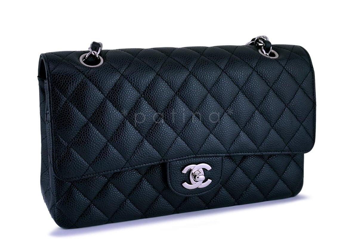Chanel Black Caviar Medium Classic Double Flap Bag SHW