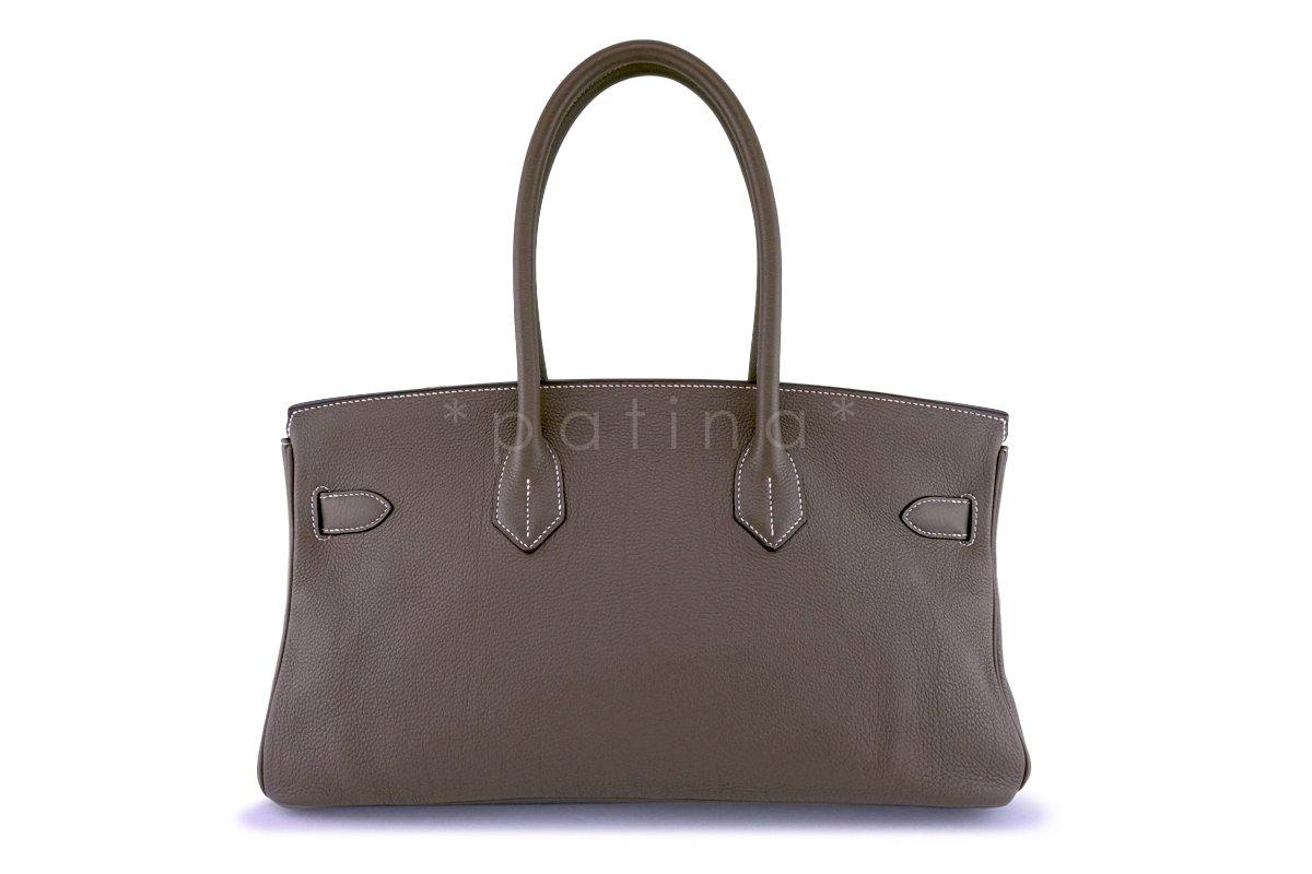 Hermes Etoupe 42cm Shoulder Birkin 2 JPG Bag PHW "O" Stamp