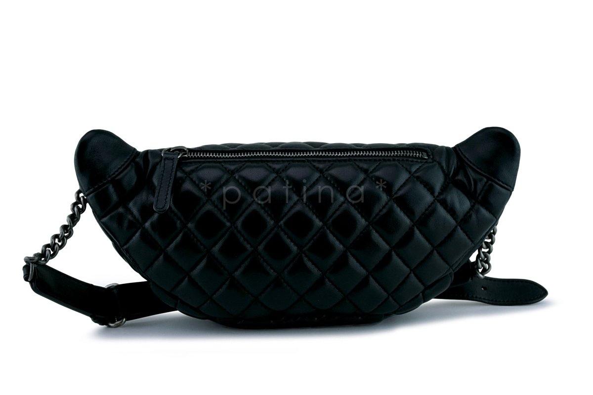Chanel Black Quilted Classic Fanny Pack Bag RHW