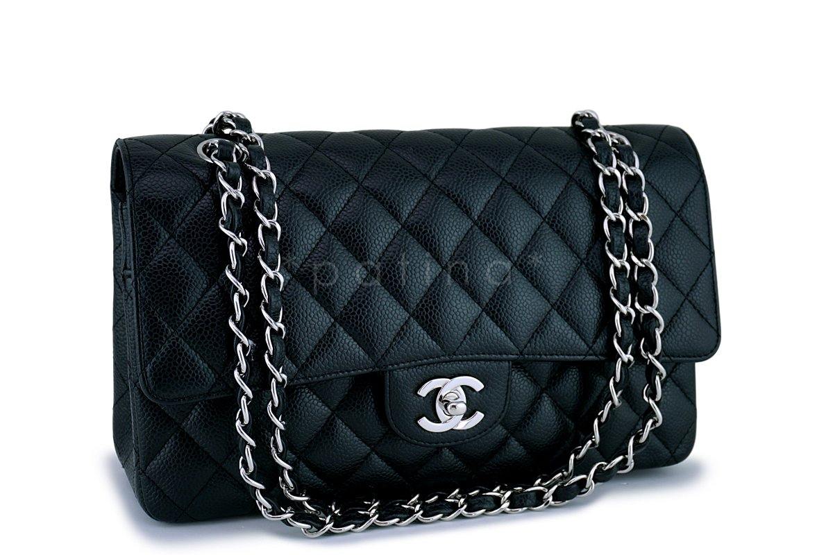 Chanel Black Caviar Medium Classic Double Flap Bag SHW