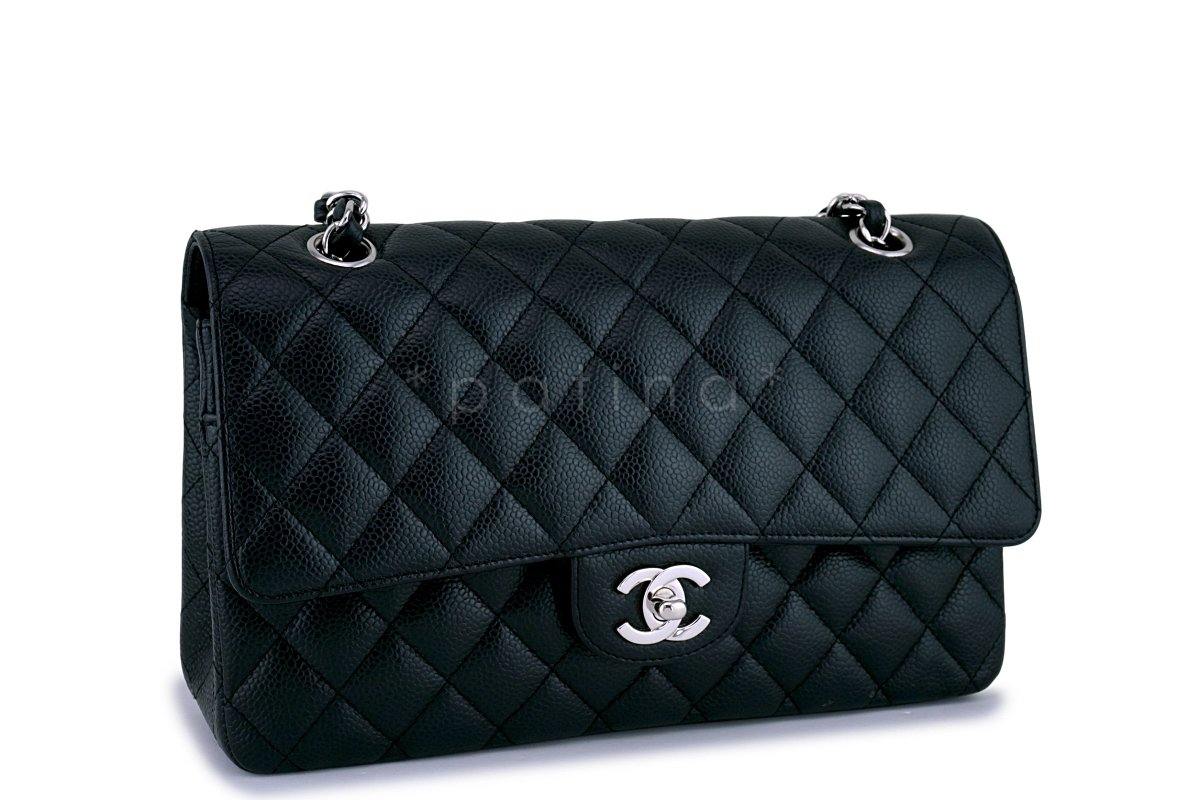 Chanel Black Caviar Medium Classic Double Flap Bag SHW