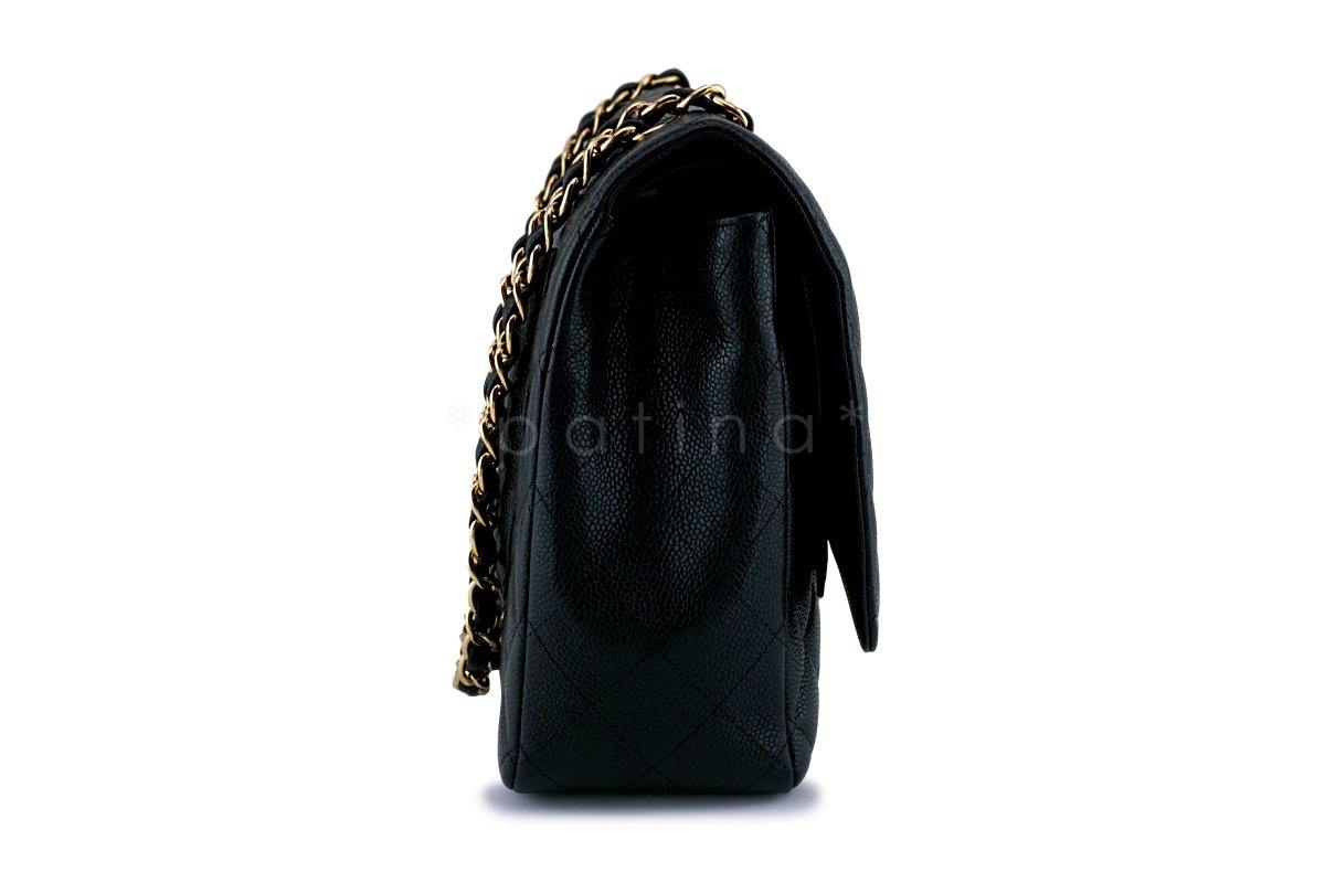 Chanel Black Caviar Maxi Quilted Classic Jumbo XL Double Flap Bag GHW