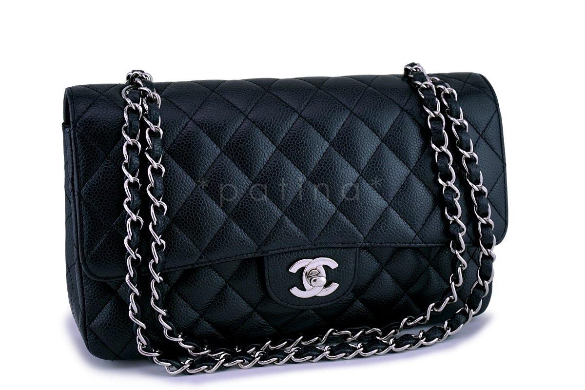 Chanel Black Caviar Medium Classic Double Flap Bag SHW