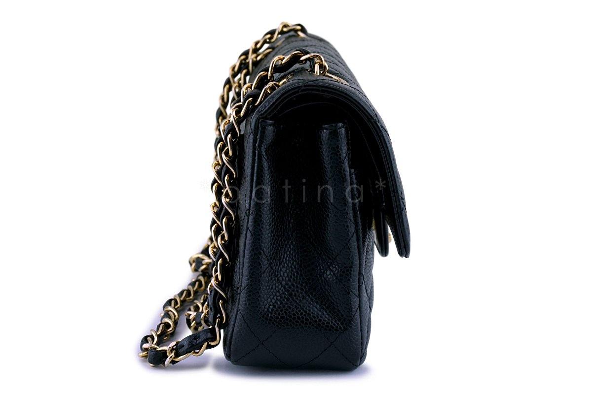 Chanel Black Caviar Small Classic Double Flap Bag 24k GHW
