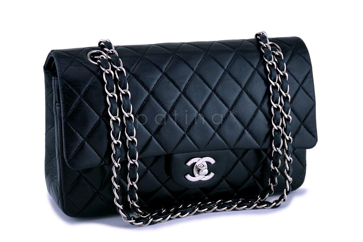 Chanel Black Lambskin Medium Classic Double Flap Bag SHW
