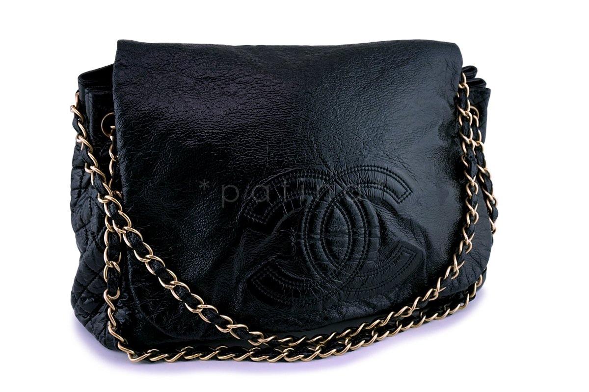 Chanel Patent Large Rock and Chain Flap Bag