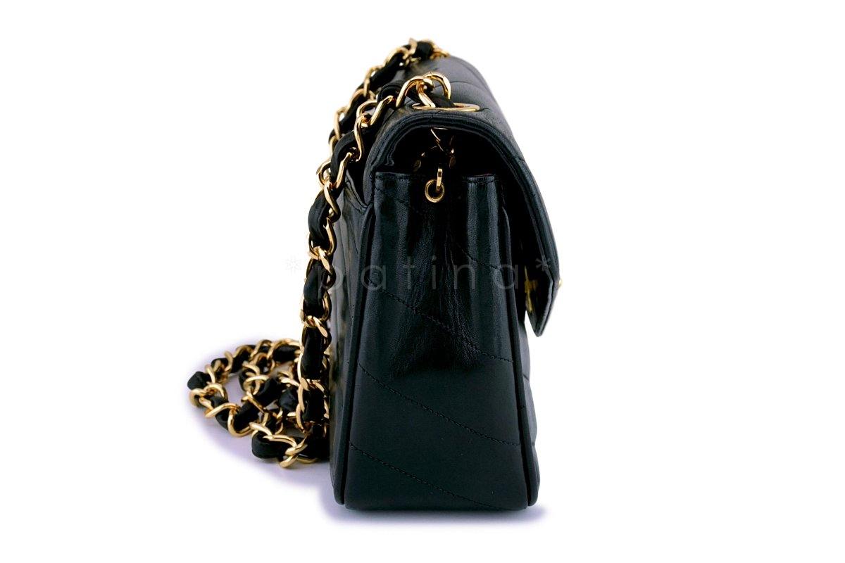 Chanel Vintage Lambskin Chevron Quilted Crossbody Flap Bag