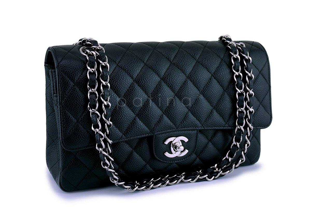 Chanel Black Caviar Medium Classic Double Flap Bag SHW