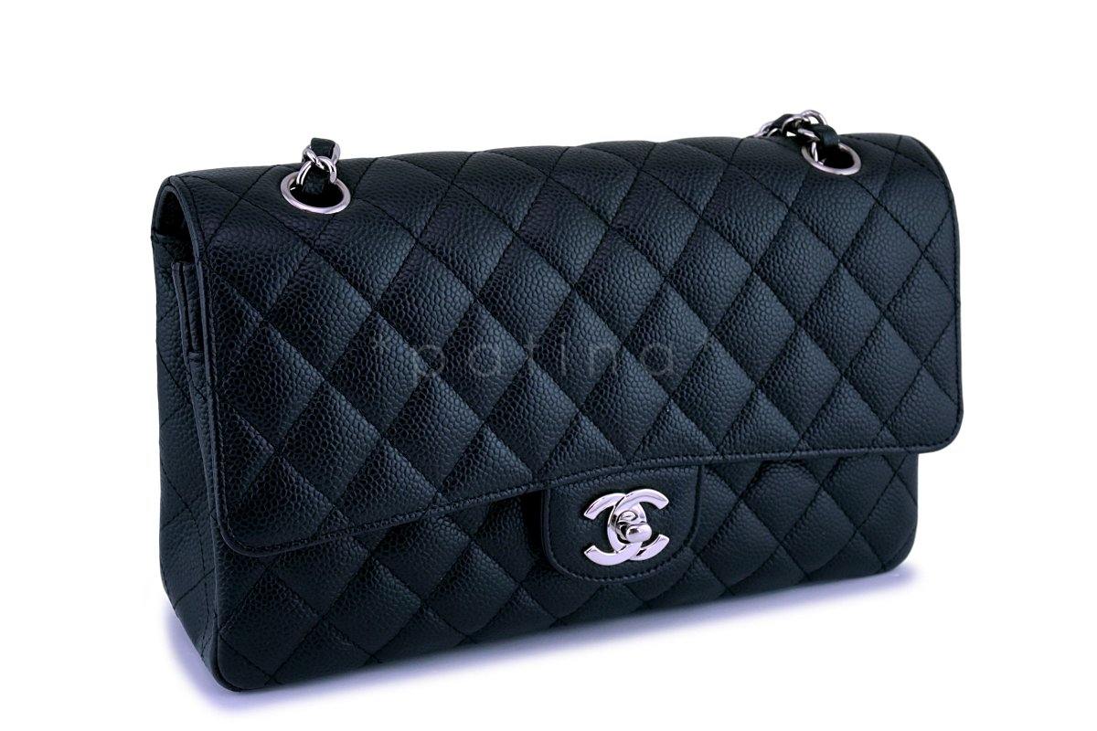 Chanel Black Caviar Medium Classic Double Flap Bag SHW