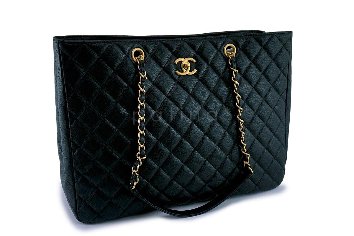 Chanel Black Caviar Timeless Grand Shopper Tote Bag GHW