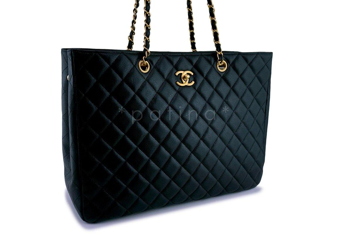 Chanel Black Caviar Timeless Grand Shopper Tote Bag GHW