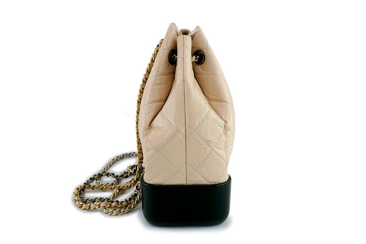 Chanel Beige Clair/Black Small Gabrielle Backpack Bag