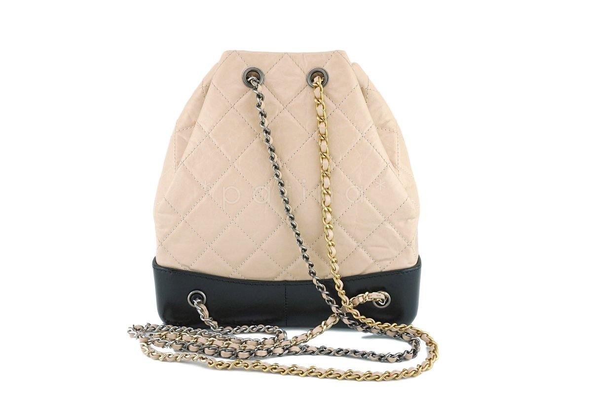 Chanel Beige Clair/Black Small Gabrielle Backpack Bag