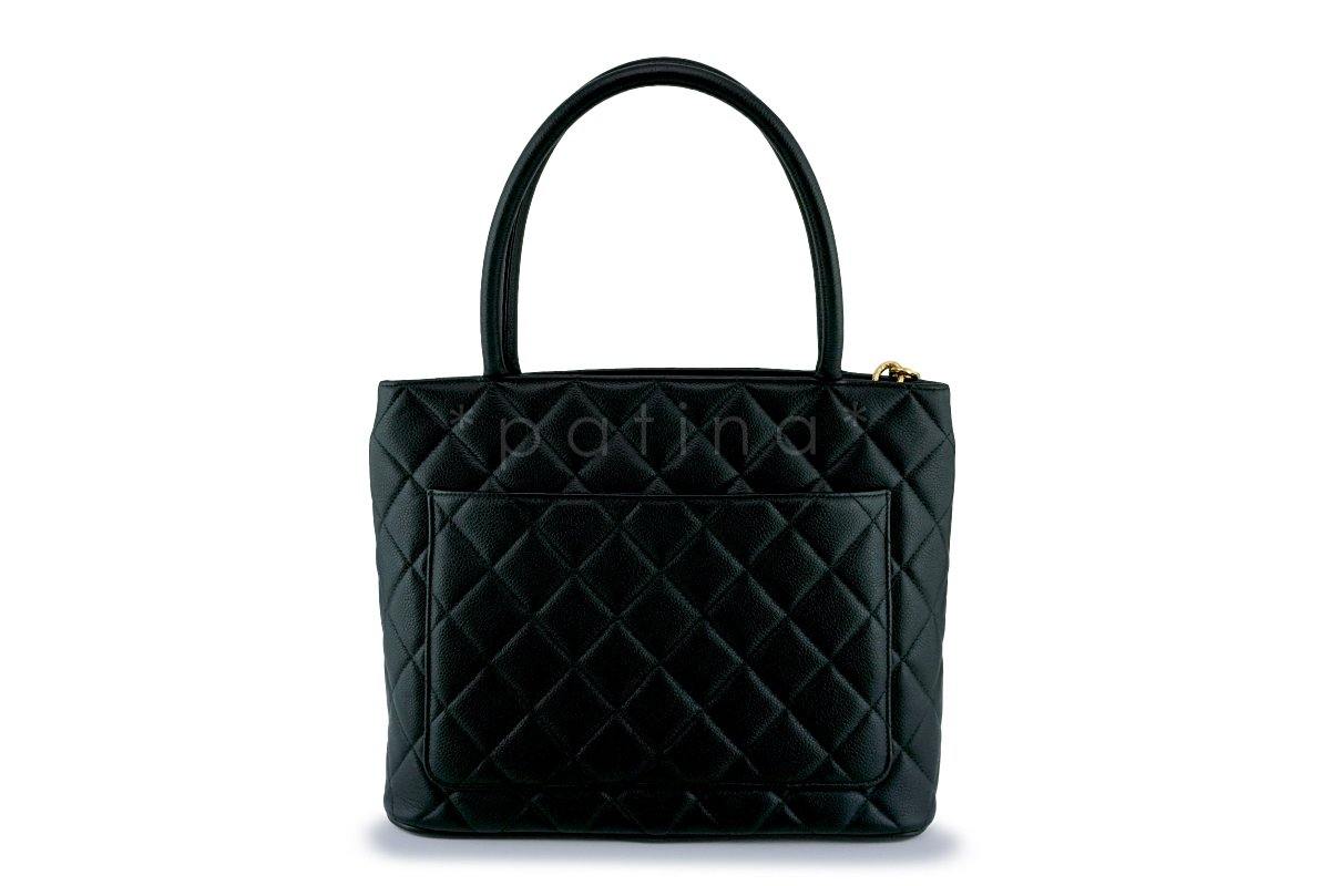 Chanel Black Timeless Classic Caviar Medallion Tote Bag GHW
