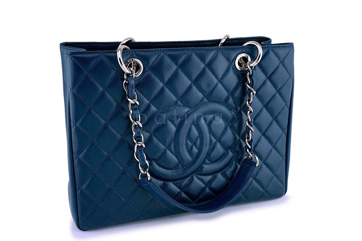 Chanel Blue Caviar Grand Shopper Tote GST Bag SHW 1AC