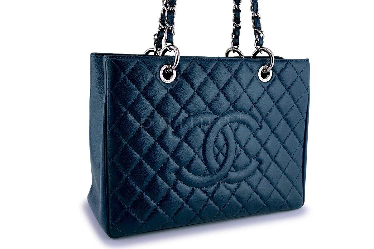 Chanel Blue Caviar Grand Shopper Tote GST Bag SHW 1AC