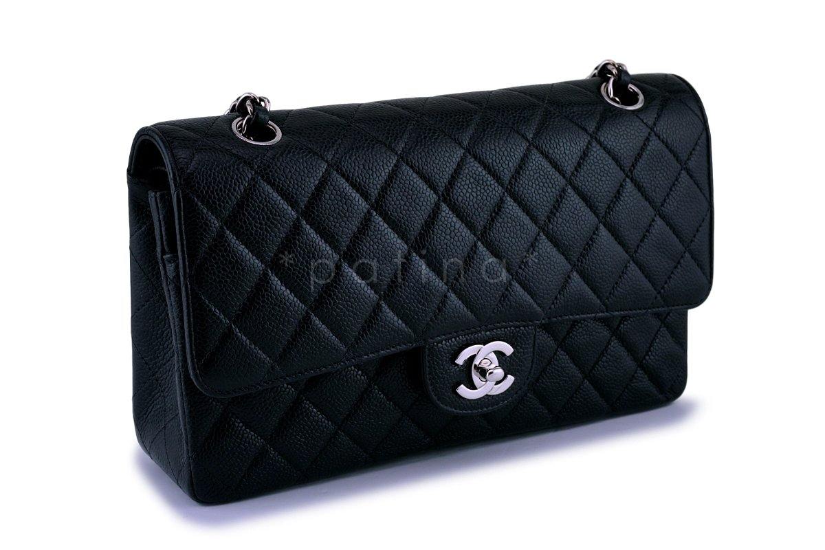 Chanel Black Caviar Medium Classic Double Flap Bag SHW