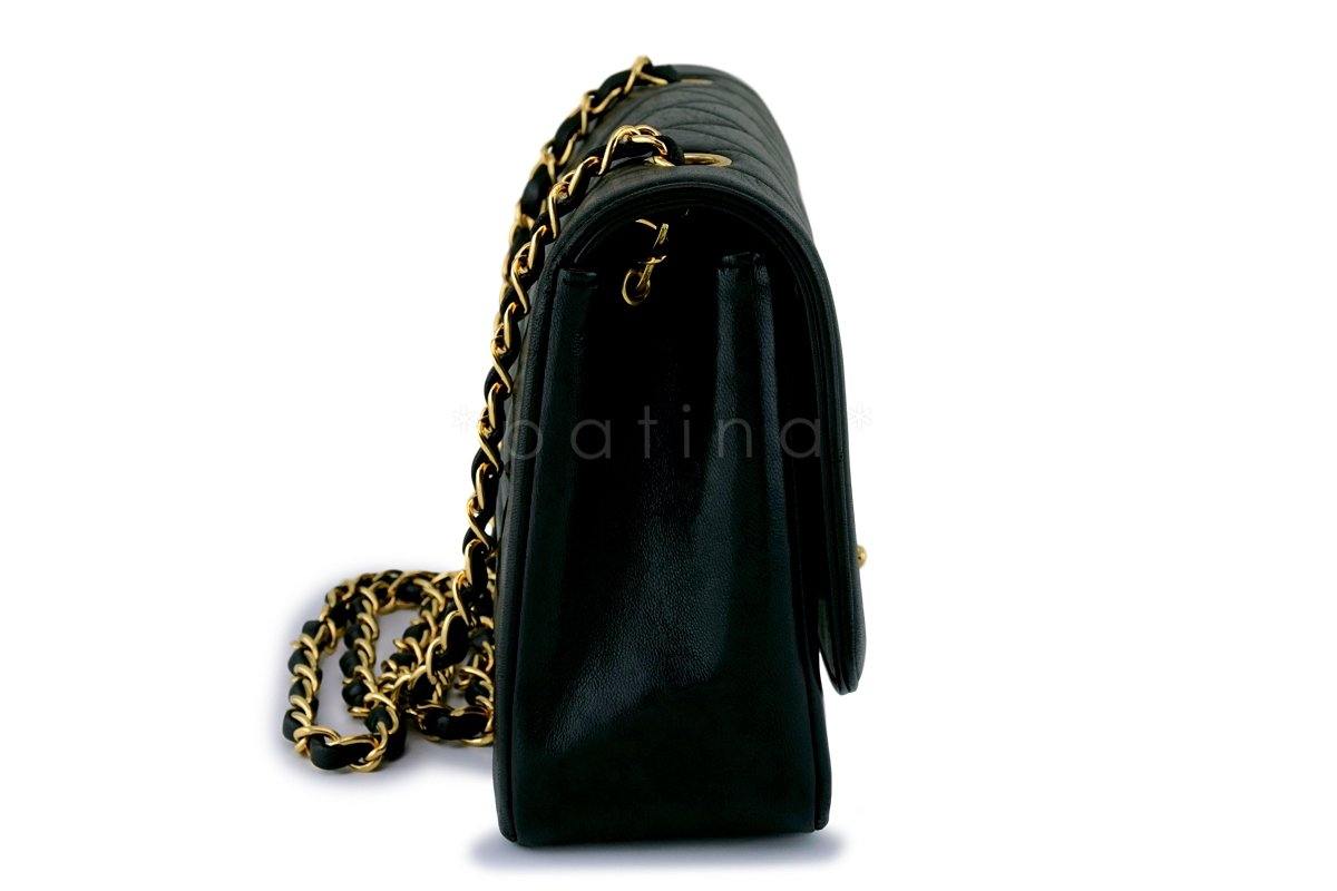 Chanel Vintage Black Medium Classic Diana Flap Bag 24k GHW